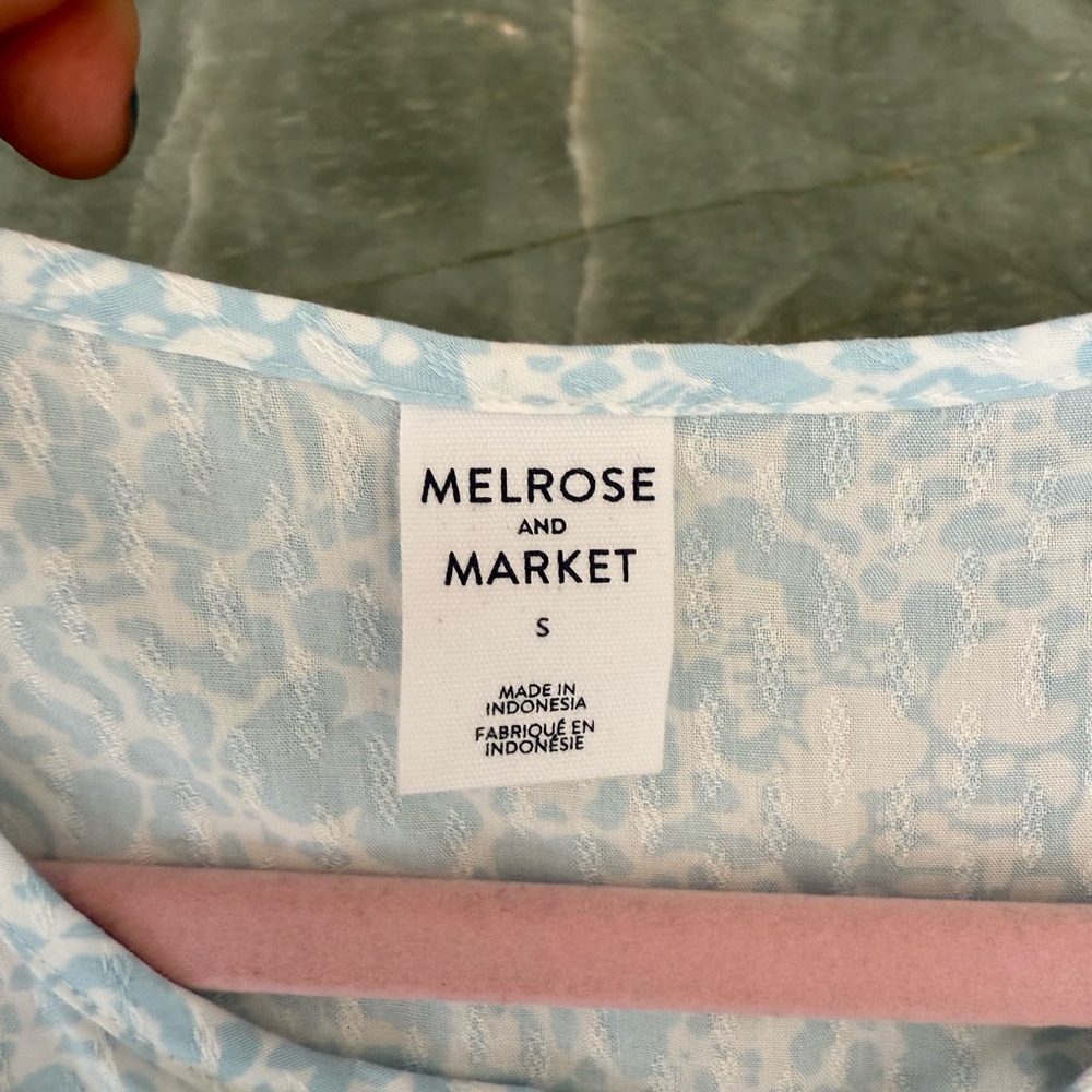 Melrose and Market Pastel Blue Floral Blouse NWT - Picture 7 of 8